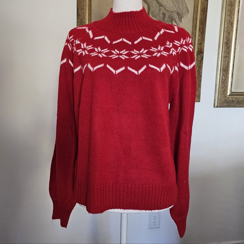 Comfortcore red fair Isle Sweater. Size XL